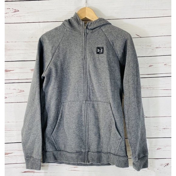 Under Armour Lightweight Jacket Mens S Heather Gray Zipper Front Pockets Hoodie - Picture 1 of 9